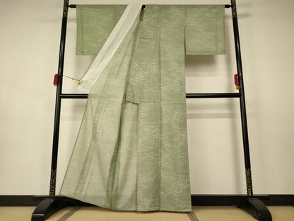 平和屋着物＊夏物 小紋 絽 敷松葉 洗える着物 AABA9412jd