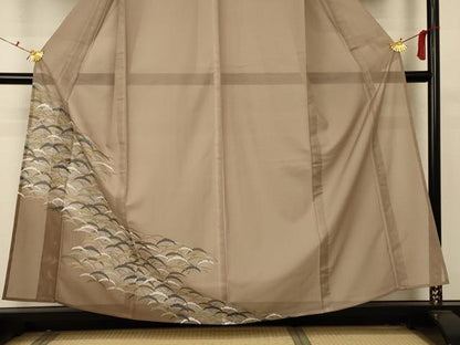 平和屋着物＊夏物 訪問着 絽 雪芝文 洗える着物 AABA9418jd