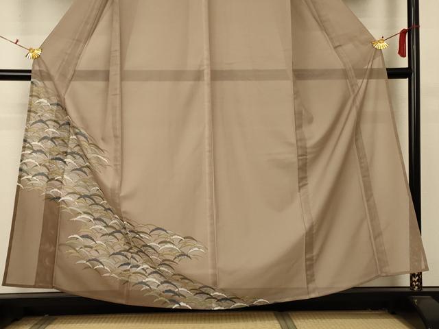 平和屋着物＊夏物 訪問着 絽 雪芝文 洗える着物 AABA9418jd