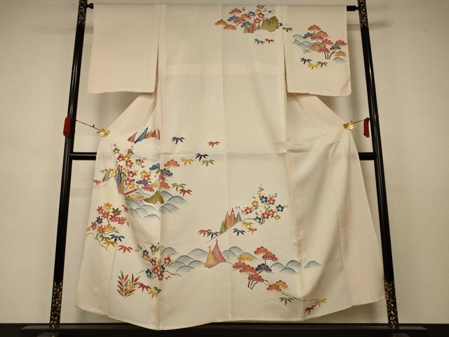 平和屋着物＊夏物 訪問着 絽 松竹梅 正絹 逸品 AABA9425jd