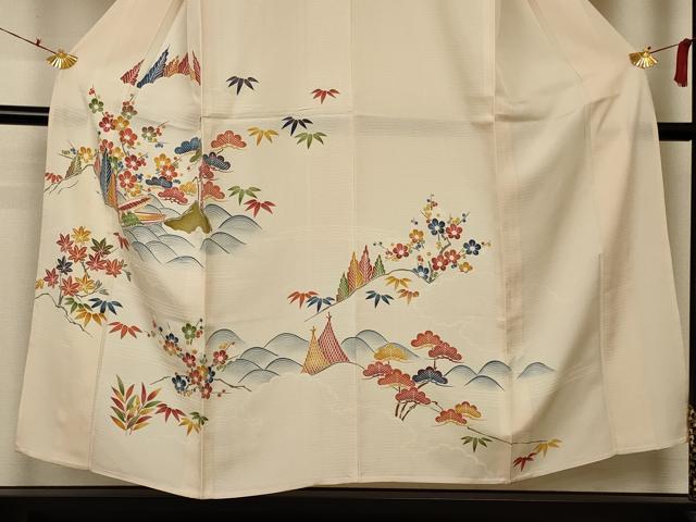 平和屋着物＊夏物 訪問着 絽 松竹梅 正絹 逸品 AABA9425jd