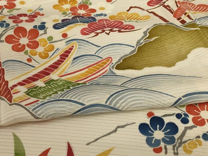 平和屋着物＊夏物 訪問着 絽 松竹梅 正絹 逸品 AABA9425jd