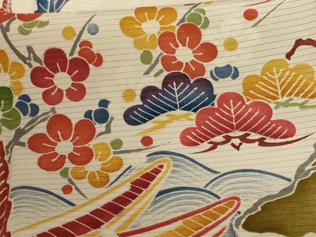平和屋着物＊夏物 訪問着 絽 松竹梅 正絹 逸品 AABA9425jd