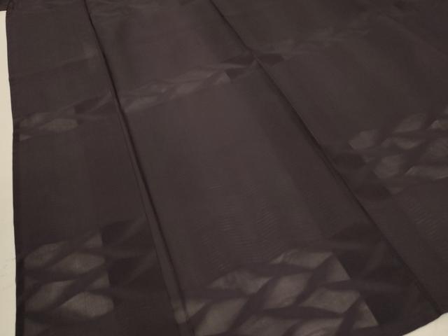 平和屋着物＊夏物 色無地 絽 紫黒色 正絹 逸品 AABA9426jd