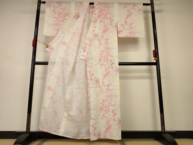 平和屋着物＊夏物 小紋 楓文 AABA9428jd
