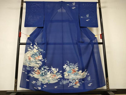 平和屋着物＊夏物 訪問着 絽 風景草花文 正絹 逸品 AABA9430jd