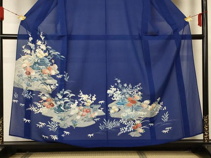 平和屋着物＊夏物 訪問着 絽 風景草花文 正絹 逸品 AABA9430jd