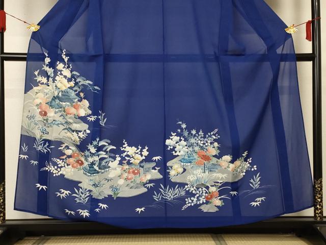 平和屋着物＊夏物 訪問着 絽 風景草花文 正絹 逸品 AABA9430jd