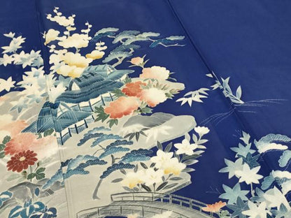 平和屋着物＊夏物 訪問着 絽 風景草花文 正絹 逸品 AABA9430jd
