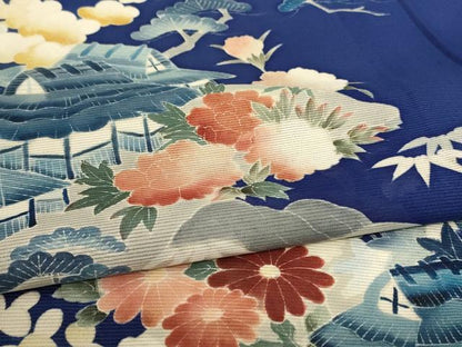 平和屋着物＊夏物 訪問着 絽 風景草花文 正絹 逸品 AABA9430jd