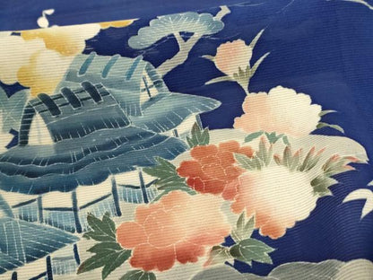 平和屋着物＊夏物 訪問着 絽 風景草花文 正絹 逸品 AABA9430jd