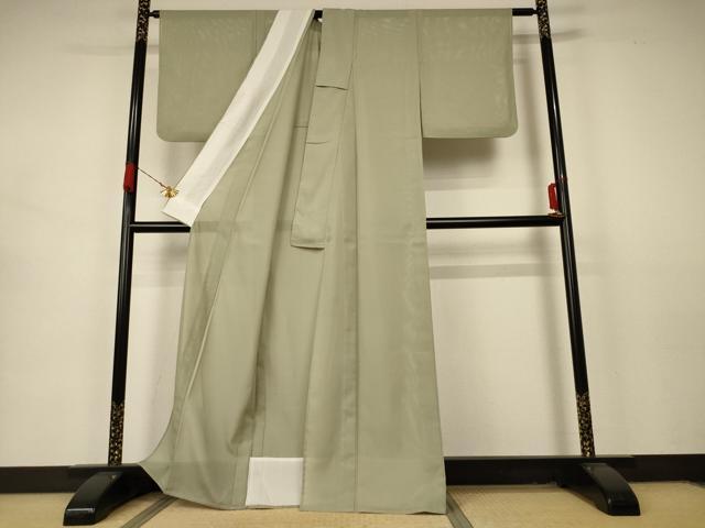 平和屋着物＊夏物 色無地 絽 若芽色 洗える着物 AABA9433jd