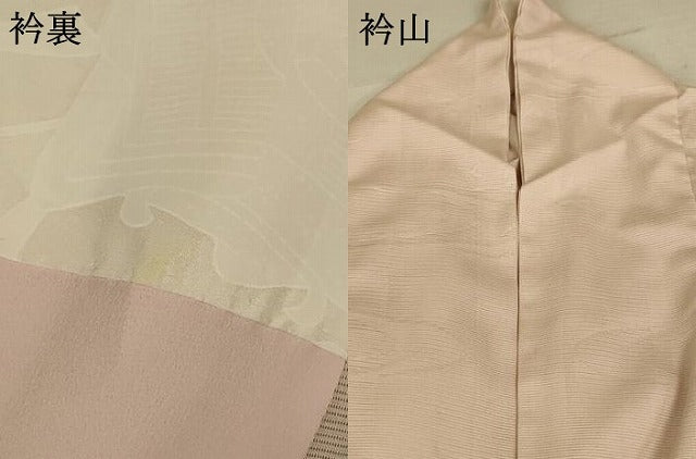 平和屋着物＊夏物 色無地 絽 流水舞葉文 肌色 正絹 逸品 AABA9439jd