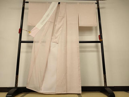 平和屋着物＊夏物 色無地 絽 流水舞葉文 肌色 正絹 逸品 AABA9439jd