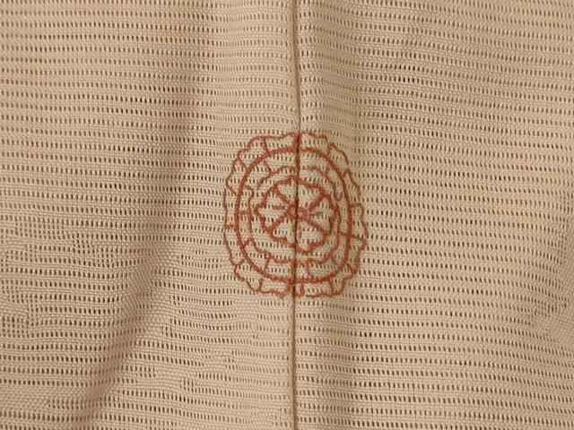 平和屋着物＊夏物 色無地 絽 流水舞葉文 肌色 正絹 逸品 AABA9439jd