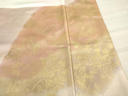 平和屋着物●訪問着 刺繍 流水花文 金彩 正絹 逸品 AABA9443ck