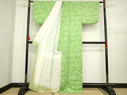 平和屋着物●上質な小紋 霞文 暈し染め 正絹 逸品 AABA9447ck
