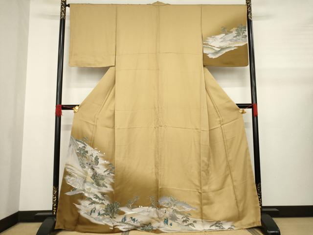 平和屋着物●訪問着 人物風景文 正絹 逸品 未使用 AABA9465ck
