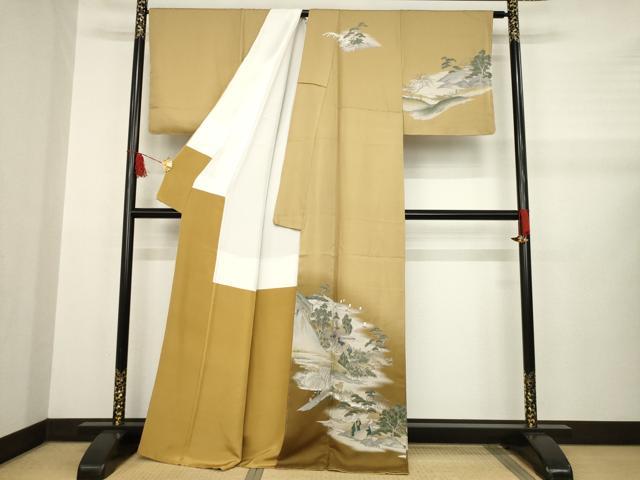平和屋着物●訪問着 人物風景文 正絹 逸品 未使用 AABA9465ck