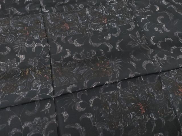 平和屋着物●本場染大島紬 訪問着 更紗花唐草文 ろうけつ染 正絹 逸品 AABA9467ck