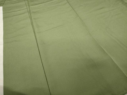 平和屋着物●上質な色無地　海松色　正絹　逸品　AABA9468ck