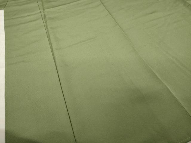 平和屋着物●上質な色無地　海松色　正絹　逸品　AABA9468ck