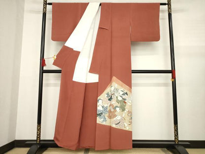 平和屋着物●友禅作家の巨匠 浅井青仁 色留袖 童子 金彩 正絹 逸品 AABA9473ck