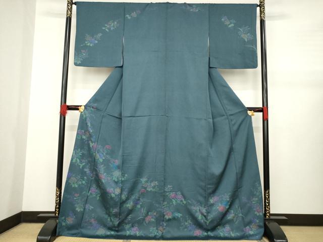 平和屋着物●訪問着 草花文 金彩 ロング丈 正絹 逸品 AABA9478ck