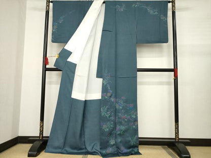 平和屋着物●訪問着 草花文 金彩 ロング丈 正絹 逸品 AABA9478ck