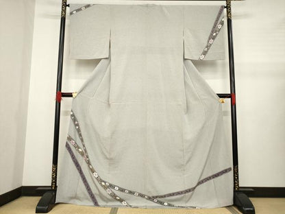 平和屋着物●訪問着 花唐草文 金彩 ロング丈 正絹 逸品 AABA9483ck