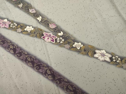 平和屋着物●訪問着 花唐草文 金彩 ロング丈 正絹 逸品 AABA9483ck