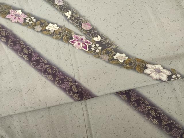 平和屋着物●訪問着 花唐草文 金彩 ロング丈 正絹 逸品 AABA9483ck