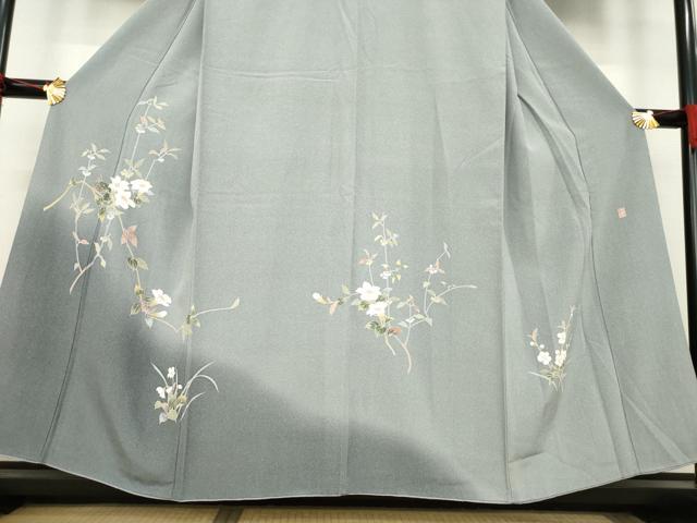 平和屋着物●訪問着　友禅　作家物　枝花文　鈴乃屋扱い　正絹　逸品　AABA9490ck