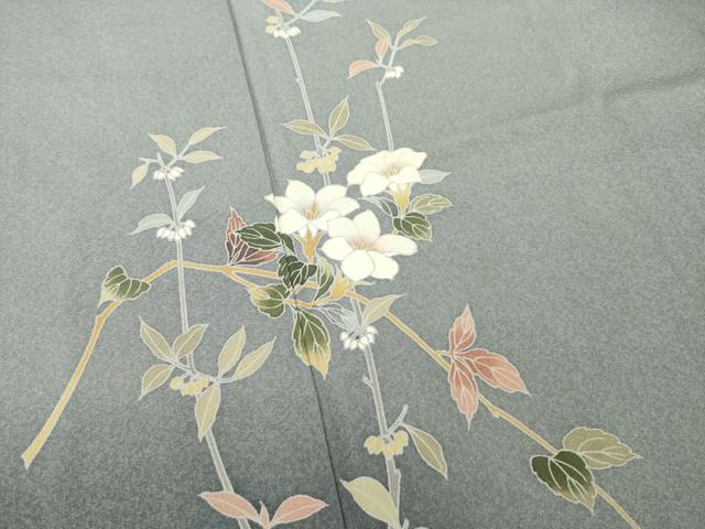 平和屋着物●訪問着　友禅　作家物　枝花文　鈴乃屋扱い　正絹　逸品　AABA9490ck