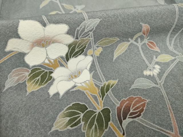 平和屋着物●訪問着　友禅　作家物　枝花文　鈴乃屋扱い　正絹　逸品　AABA9490ck