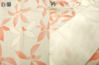 平和屋着物●長襦袢　無双仕立て　花尽くし　広衿仕立て　正絹　逸品　AABA9497ck