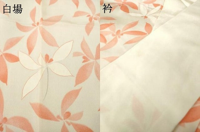 平和屋着物●長襦袢　無双仕立て　花尽くし　広衿仕立て　正絹　逸品　AABA9497ck
