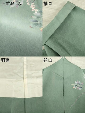 平和屋着物●訪問着　友禅　作家物　南天文　暈し染め　正絹　逸品　AABA9499ck