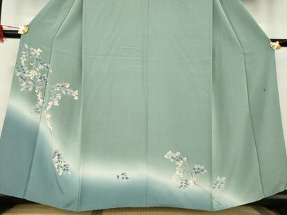 平和屋着物●訪問着　友禅　作家物　南天文　暈し染め　正絹　逸品　AABA9499ck
