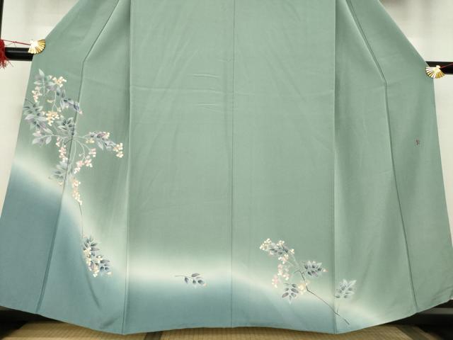 平和屋着物●訪問着　友禅　作家物　南天文　暈し染め　正絹　逸品　AABA9499ck