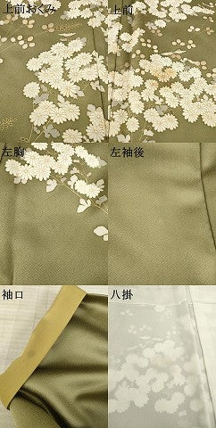 平和屋着物●訪問着　草花文　金彩　正絹　逸品　AABA9500ck