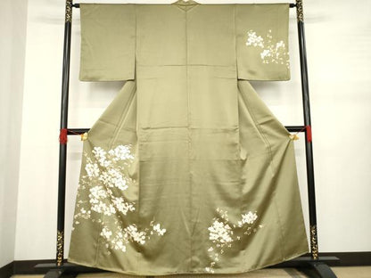 平和屋着物●訪問着　草花文　金彩　正絹　逸品　AABA9500ck