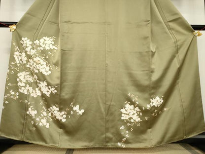平和屋着物●訪問着　草花文　金彩　正絹　逸品　AABA9500ck