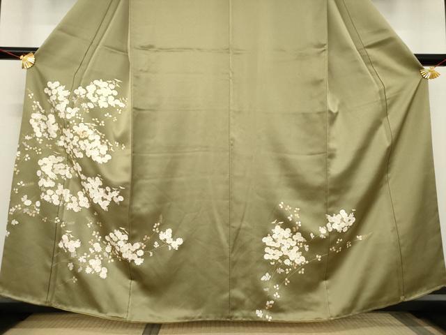 平和屋着物●訪問着　草花文　金彩　正絹　逸品　AABA9500ck