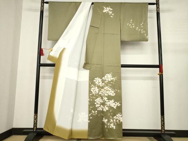 平和屋着物●訪問着　草花文　金彩　正絹　逸品　AABA9500ck