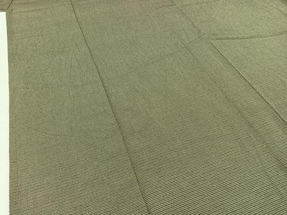 平和屋着物▽お召 単衣 横縞 正絹 逸品 AABA9522jh