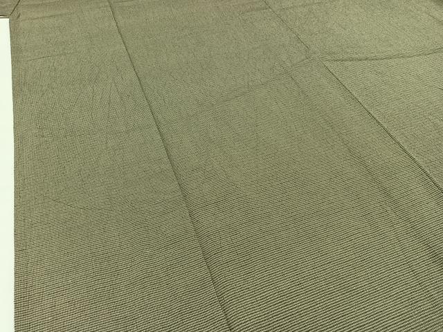 平和屋着物▽お召 単衣 横縞 正絹 逸品 AABA9522jh