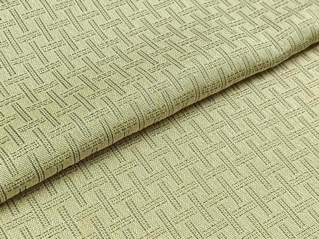 平和屋着物▽お召 単衣 格子 正絹 逸品 AABA9524jh