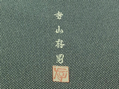 平和屋着物▽寺山存男 江戸小紋 単衣 行儀 正絹 逸品 AABA9525jh