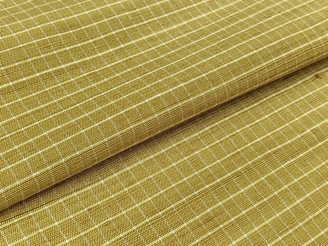 平和屋着物▽上質な紬 単衣 格子 正絹 逸品 AABA9526jh